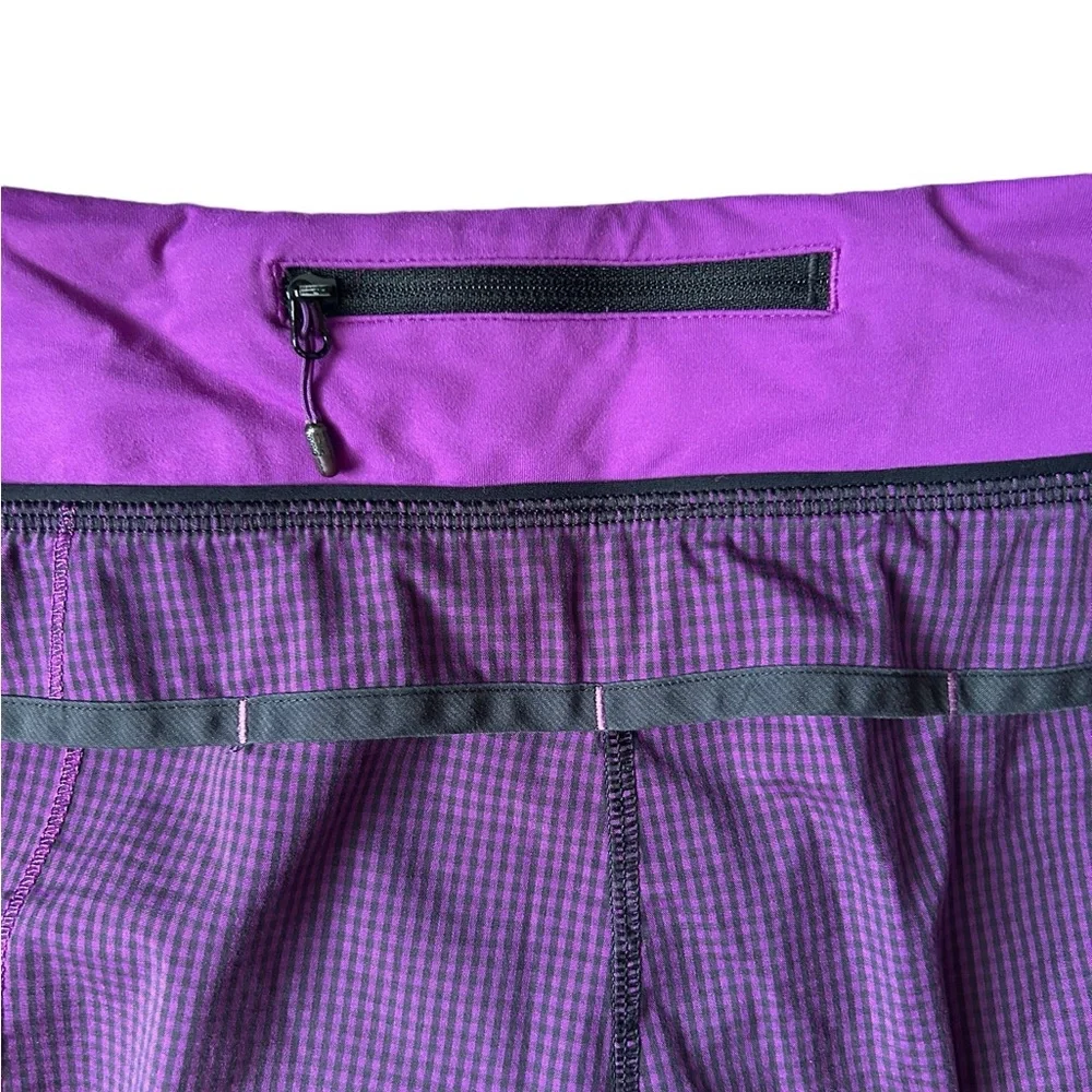 Lululemon Speed Short 2.5” 4-Way Stretch Purple Gingham 8 - Picture 4 of 9